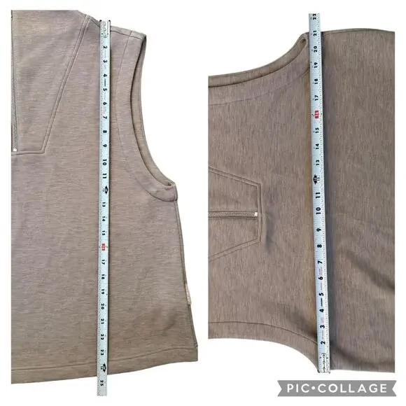 Varley Magnolia Half Zip Tank Top Mock Beige Relaxed Doublesoft Size Large NEW